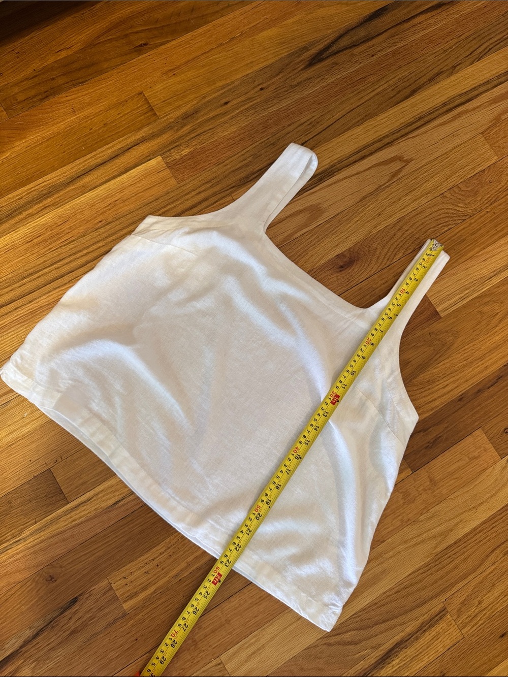 a new day Cream Square Neck Tank Top linen blend size large - Picture 6 of 11